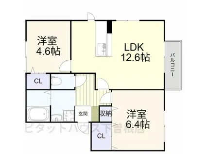 スペリオール(2LDK/1階)の間取り写真