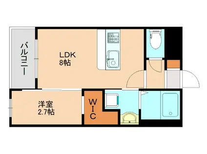 PULUS A HAKATA MODERNO(1LDK/1階)の間取り写真
