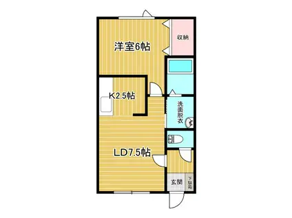 コーポリビエールII(1LDK/2階)の間取り写真