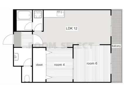 チサンマンション栄(2LDK/4階)の間取り写真