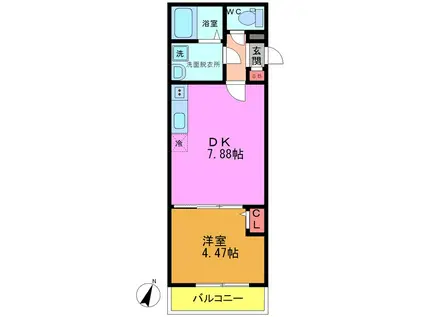 ベリエ小岩(1DK/2階)の間取り写真