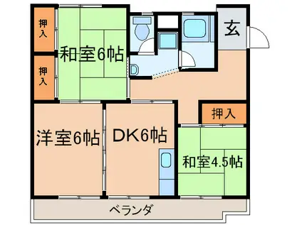 レヂデンス楠(3DK/4階)の間取り写真