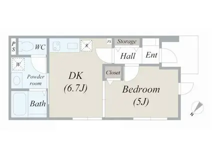 PATIO大岡山(1DK/1階)の間取り写真