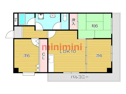 キャニオンアングル(3LDK/4階)の間取り写真