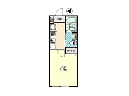 クエスト稲毛(1K/2階)の間取り写真