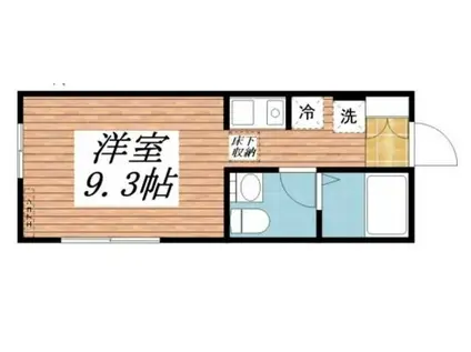 WITH PLACE 月見台(ワンルーム/1階)の間取り写真