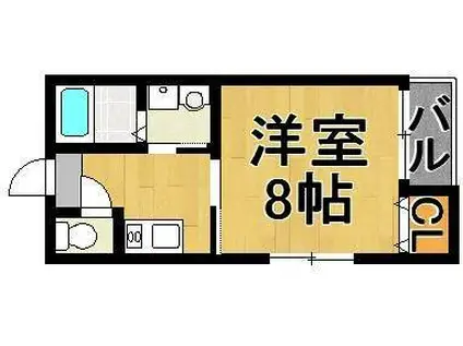 リブレア唐原I(1K/1階)の間取り写真