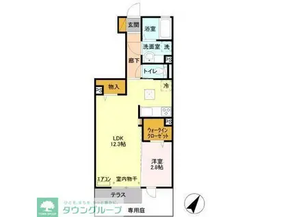 サン・デボーテ(1LDK/1階)の間取り写真