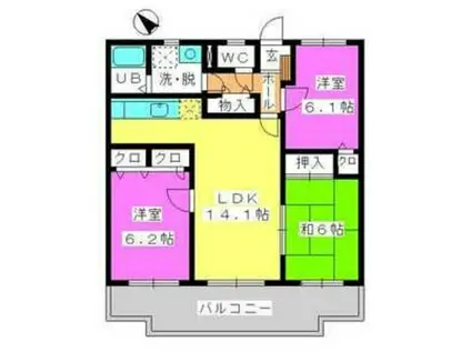 グラン・シャリオ(3LDK/3階)の間取り写真