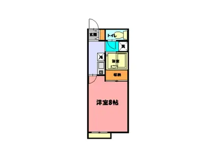 メイセイIII(1K/1階)の間取り写真