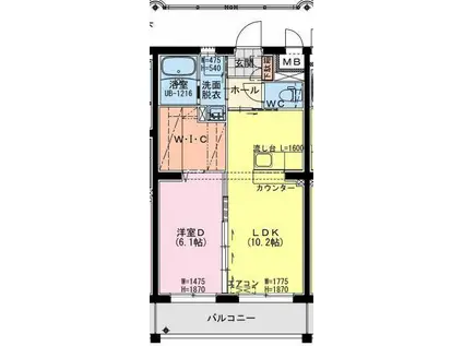 K・キクロスT&II(1LDK/3階)の間取り写真