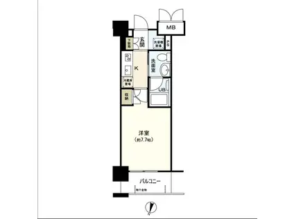 レジデンス片平(1K/11階)の間取り写真