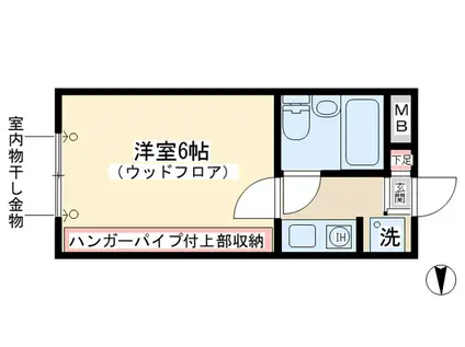 アイハウス(1K/1階)の間取り写真