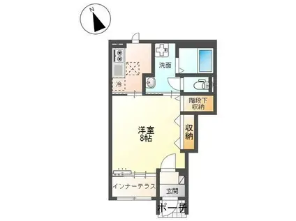 CIELO BLANCO II(1K/1階)の間取り写真