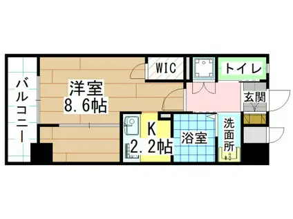 ERDE三萩野(1K/4階)の間取り写真