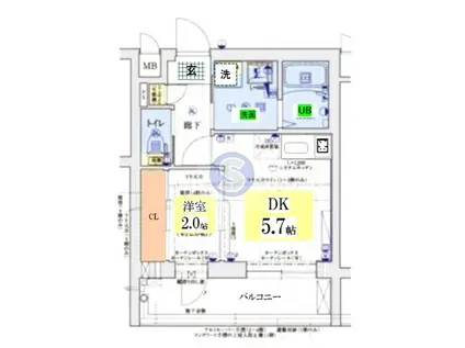 アクアプレイス京都聚楽第(1DK/3階)の間取り写真