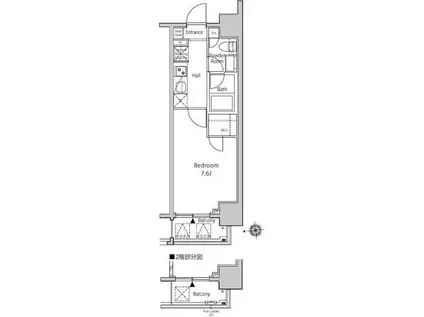 カーサスプレンディッド新宿御苑(1K/7階)の間取り写真
