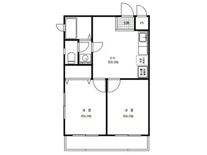 フロイデ鶴見(2DK/3階)の間取り写真