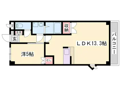 サンモール和坂(1LDK/3階)の間取り写真