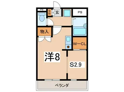 PO EM(1SK/2階)の間取り写真