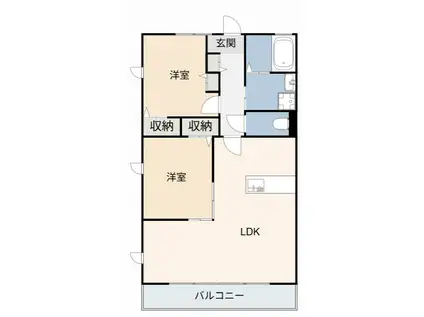 マインハイム(2LDK/1階)の間取り写真