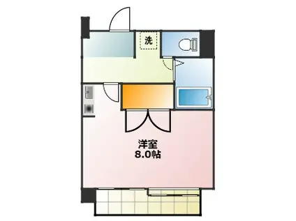 ライフコート(ワンルーム/2階)の間取り写真