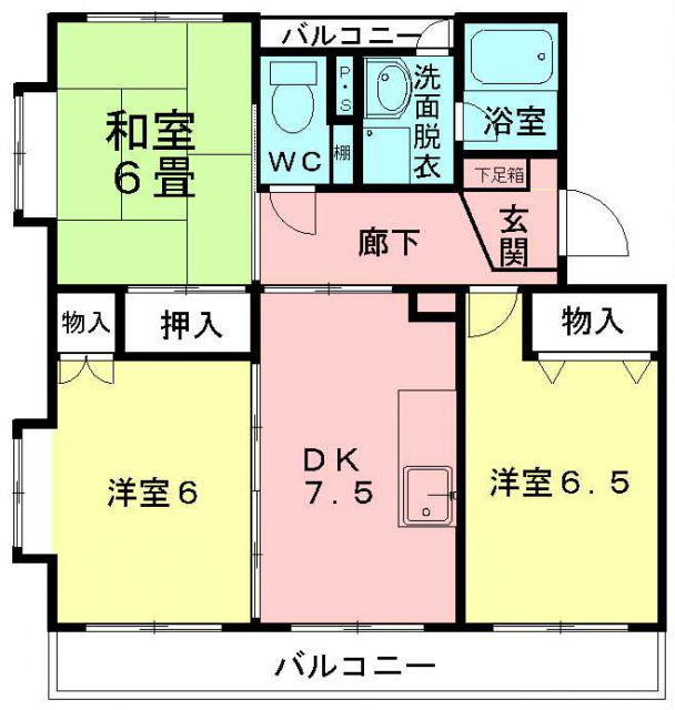 グラースH・Y(3DK/4階)の間取り写真