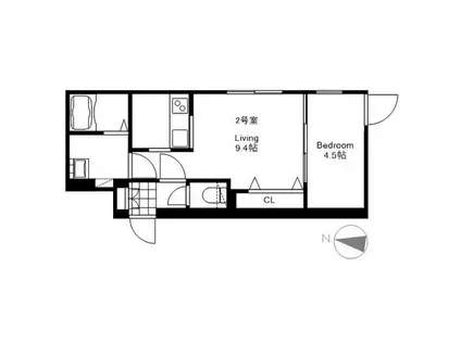 INFINITY KOTONI(1LDK/2階)の間取り写真