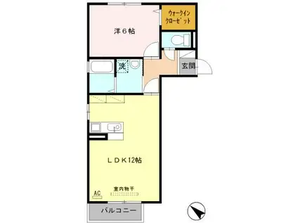 エクレール(1LDK/2階)の間取り写真