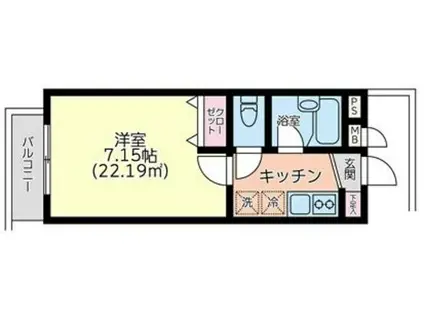 コーポ・コスモスII(1K/3階)の間取り写真