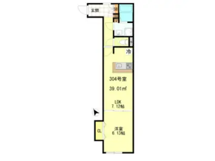 FORM相模原(1LDK/3階)の間取り写真