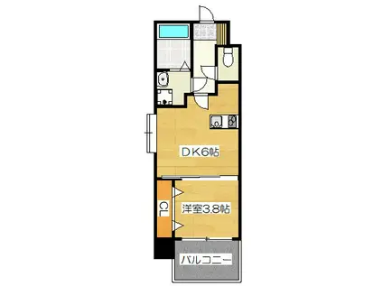 NO66 GUARNTEE21 HAKATA(1DK/6階)の間取り写真