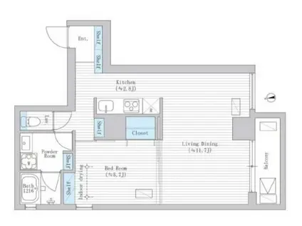 LA REINA ICHIGAYA KAGACHO(1LDK/3階)の間取り写真