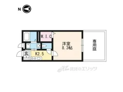 叡山電鉄鞍馬線 岩倉駅(京都) 徒歩14分 2階建 築15年(1K/1階)の間取り写真