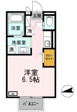 セジュールAOTA(ワンルーム/2階)の間取り写真