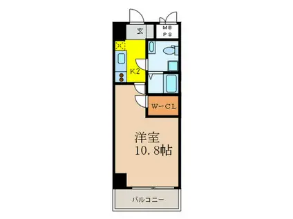 サンレムート江坂1ST(1K/6階)の間取り写真