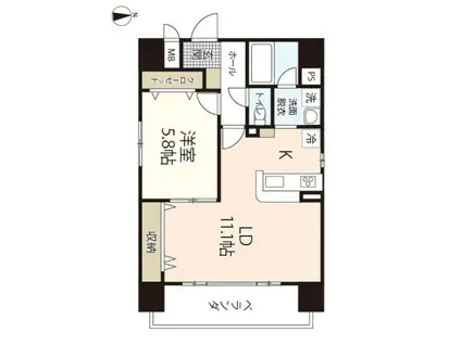 カーサフィオーレ表町(1LDK/6階)の間取り写真