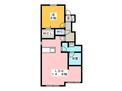 ベル アンジュ II(1LDK/1階)の間取り写真