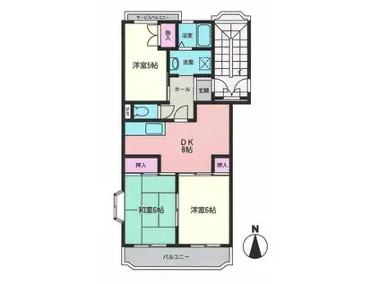 クレール横山(3DK/4階)の間取り写真