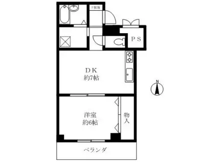 艸香駅前ビル(1DK/3階)の間取り写真