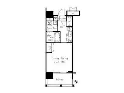 ルーエ本山(1K/9階)の間取り写真