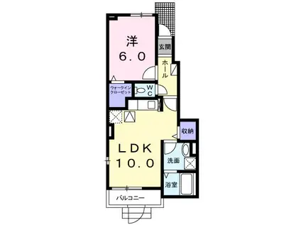 京急大師線 東門前駅 徒歩3分 2階建 築3年(1LDK/1階)の間取り写真