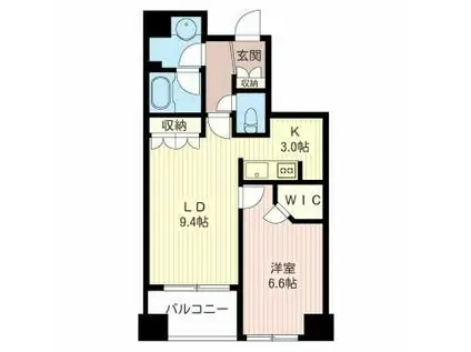 エスティメゾン北新宿(1LDK/3階)の間取り写真