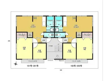 フラワーハイツ(2LDK/2階)の間取り写真