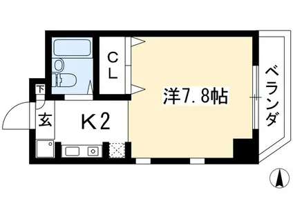 エデン神殿(1K/4階)の間取り写真