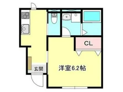 グッドハイム(1K/1階)の間取り写真