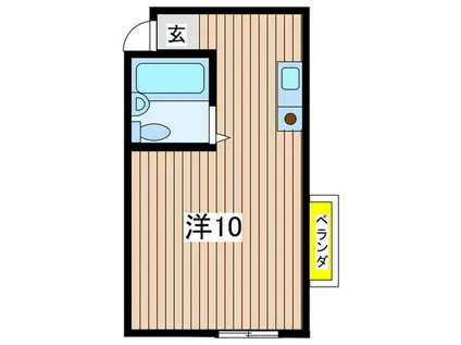 ビューハイツⅠ(ワンルーム/4階)の間取り写真