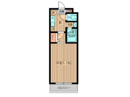 サンライトM東小金井(1K/1階)の間取り写真