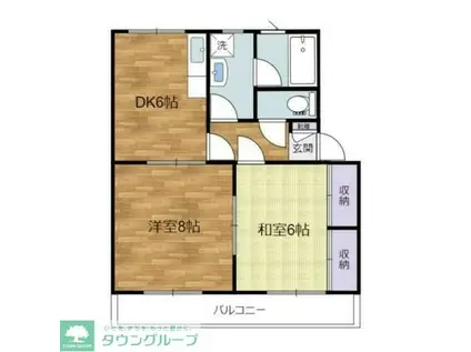 第2スカイハイツ(2DK/1階)の間取り写真