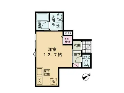 エスワンハイツ古淵(ワンルーム/1階)の間取り写真